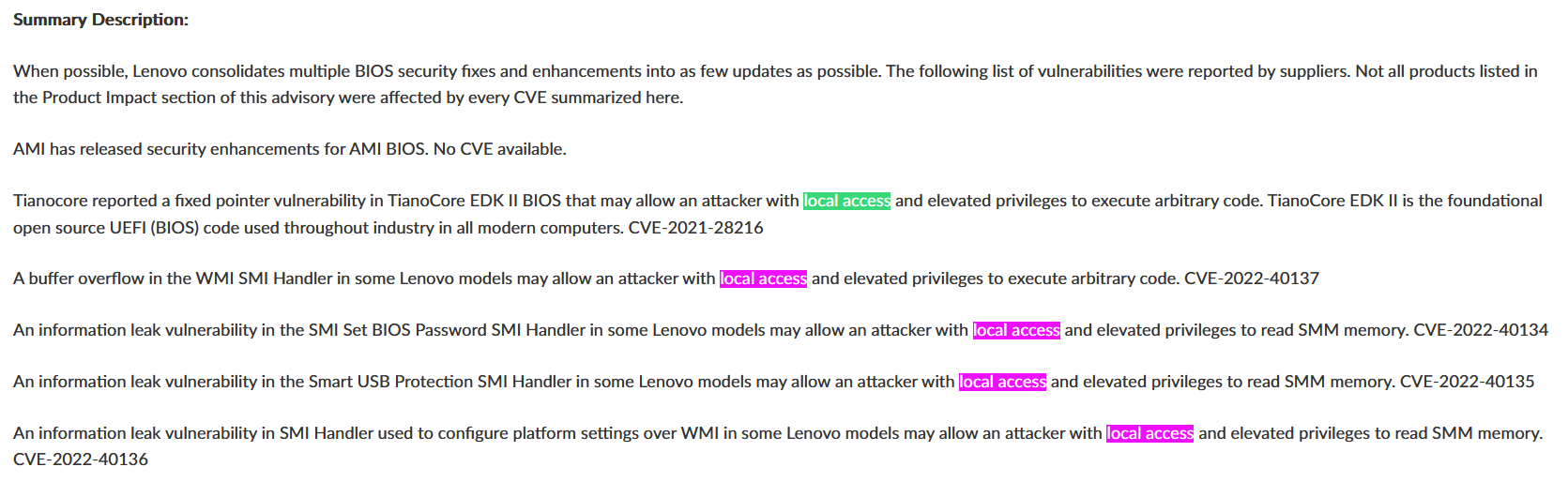 Will VTs for these Lenovo BIOS CVEs be added? - Vulnerability Tests -  Greenbone Community Forum